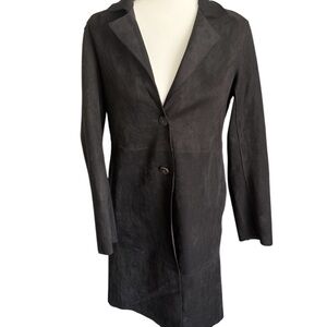 NWT! House of Harlow 1960 Women’s Long Black Suede Coat Size XS